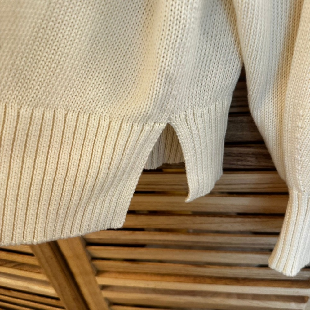 Guest In Residence  Breezy Cotton Sweater in cream size M - Picture 9 of 10